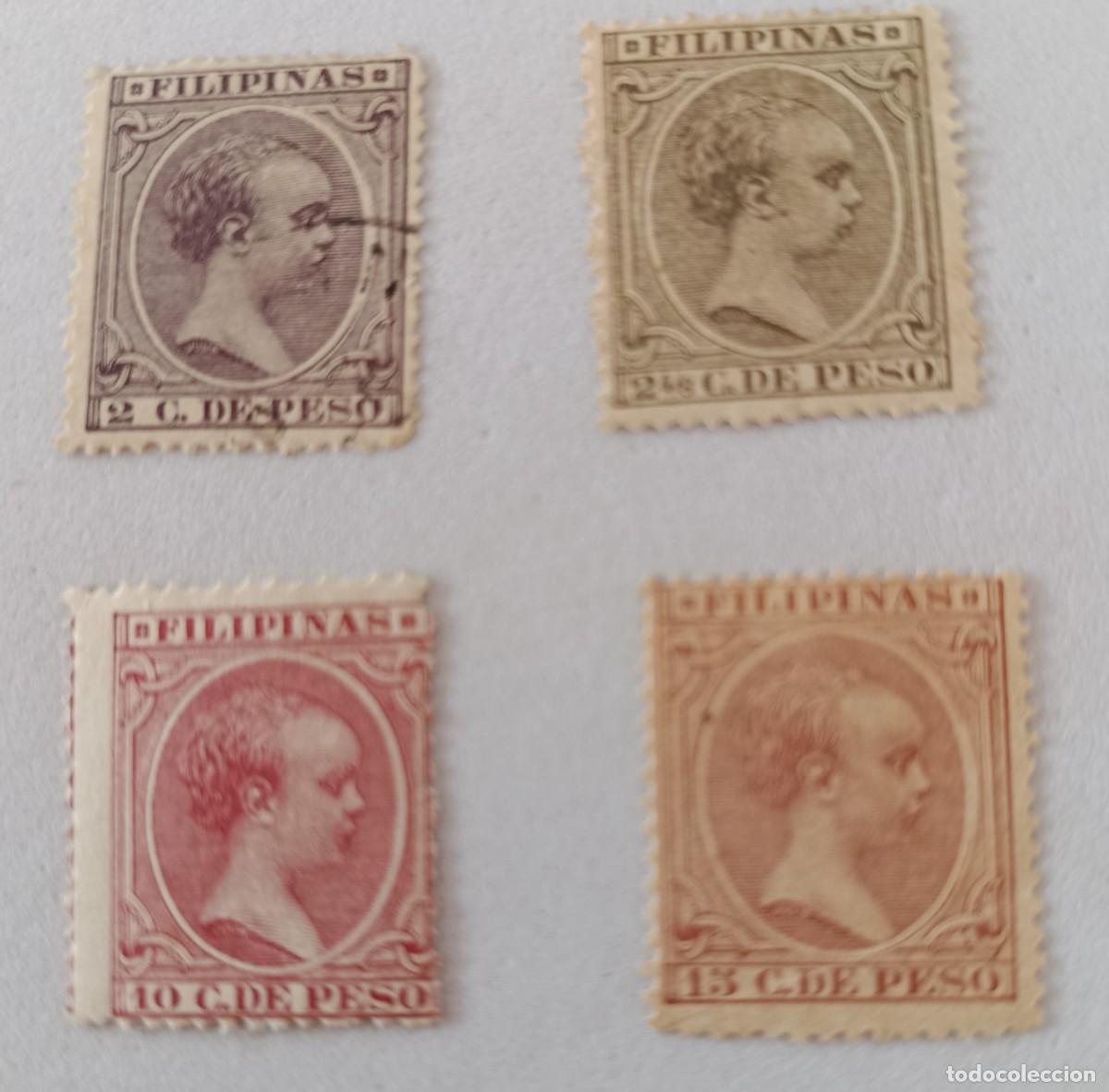 Sellos: Sellos excolonias espa&ntilde;olas Filipinas 1891-1893, edifil 93/94, 99, 101
