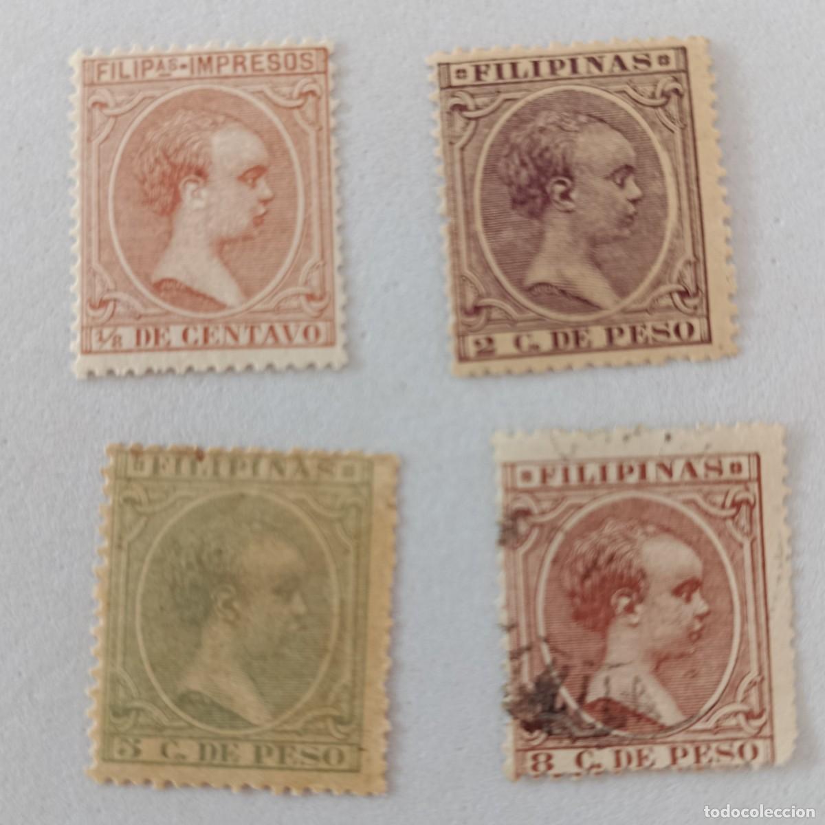 Sellos: Sellos excolonias espa&ntilde;olas Filipinas 1894, edifil 108, 110/111, 113.