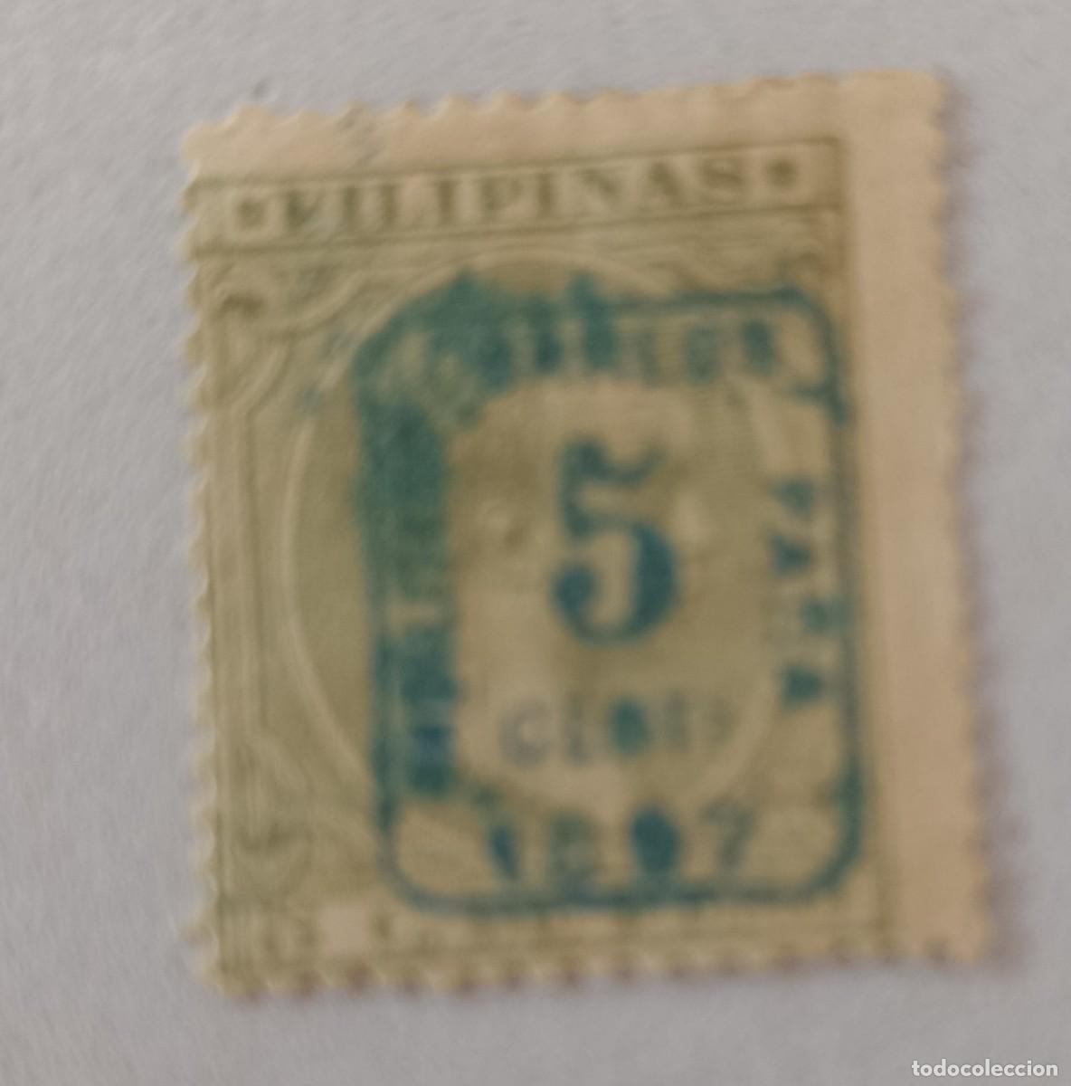 Sellos: Sellos excolonias espa&ntilde;ola Filipinas, Alfonso XIII, habilitados, 1898, Edifil 130B
