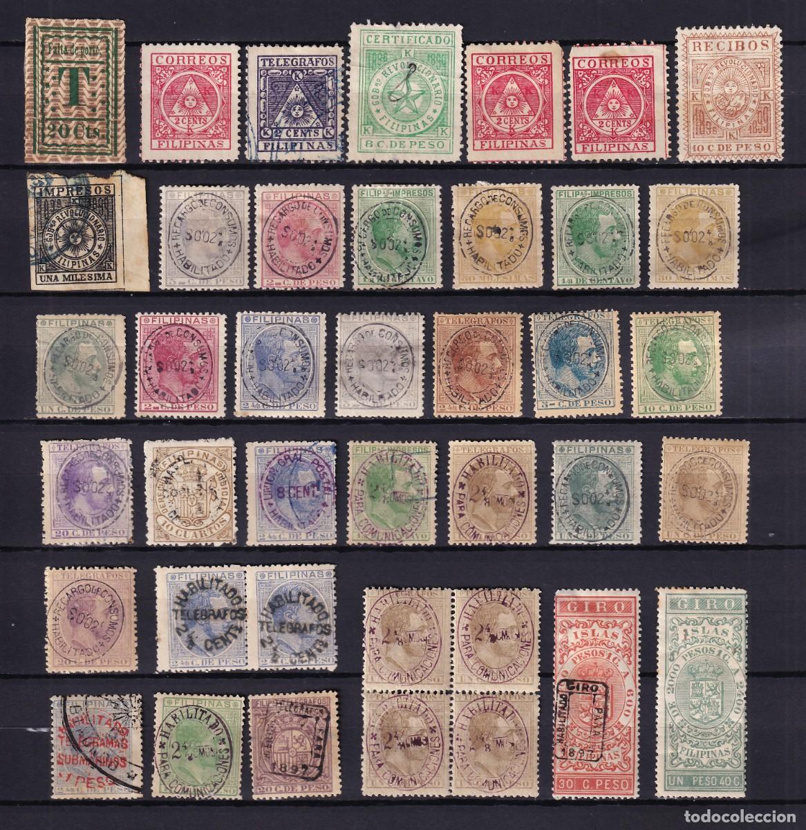 Sellos: Filipinas, Distintos valores