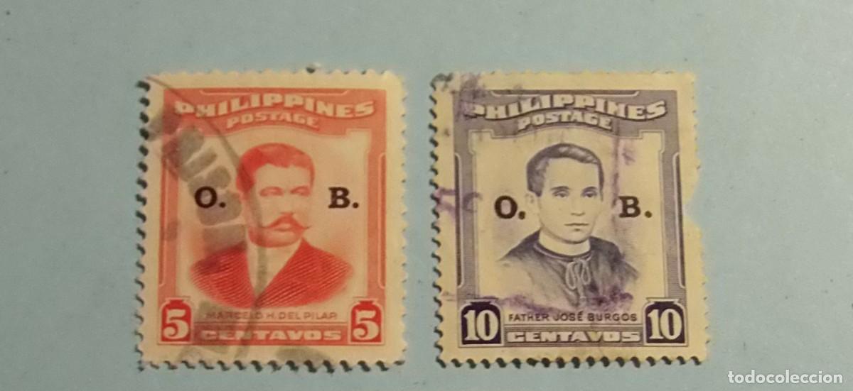 Sellos: FILIPINAS 1950-53 - PERSONAJES - MARCELO H. DEL PILAR Y EL PADRE JOS&Eacute; BURGOS - SOBRECARGA.