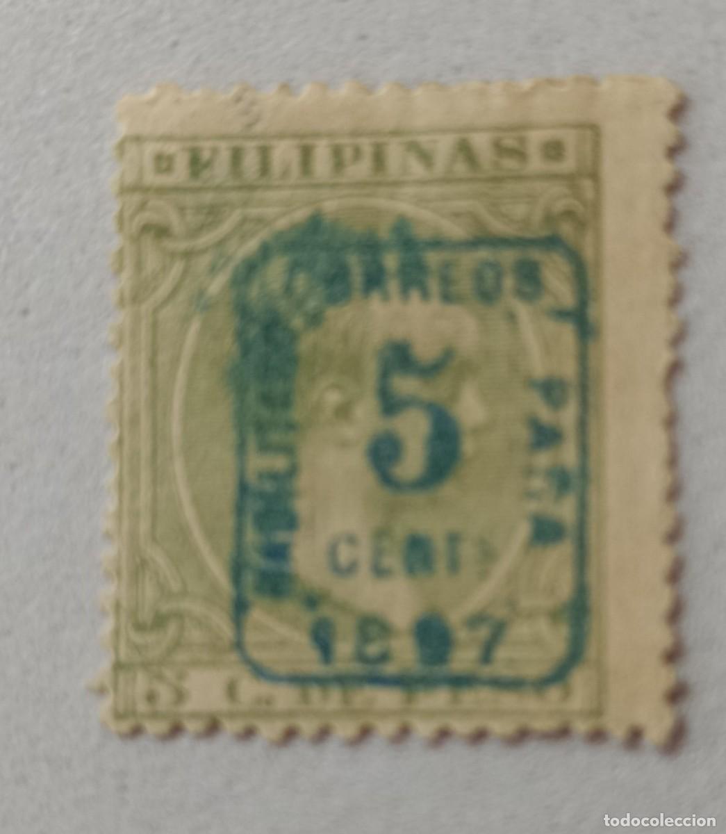 Sellos: Sellos excolonias espa&ntilde;ola Filipinas, Alfonso XIII, habilitados, 1898, Edifil 130B