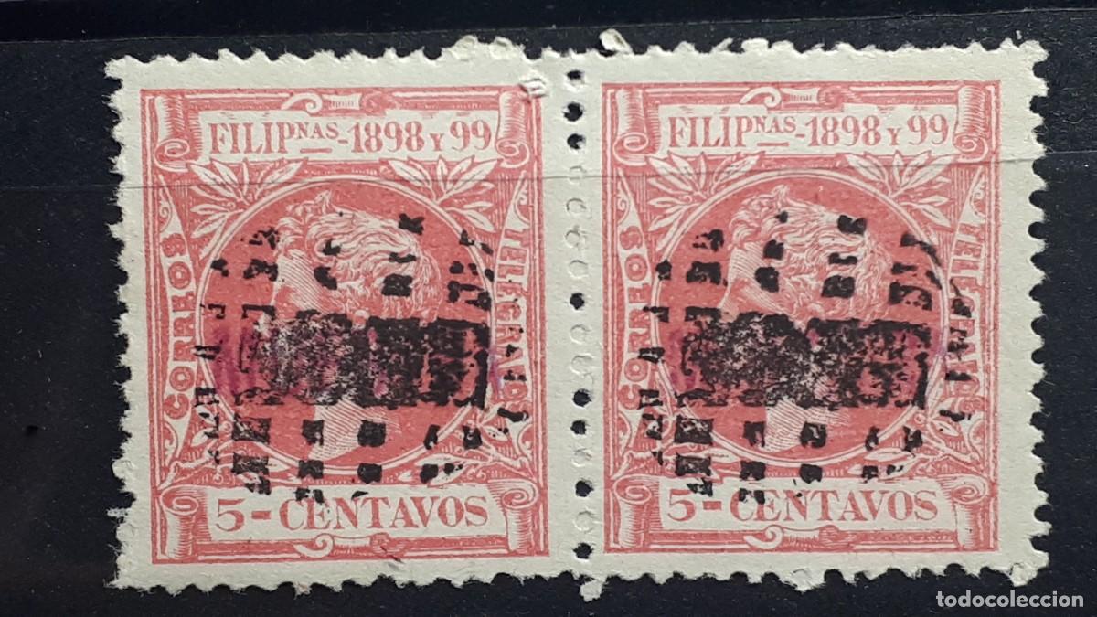 Sellos: FILIPINAS. A&Ntilde;O 1898. &deg;. EDIFIL 140. Pareja