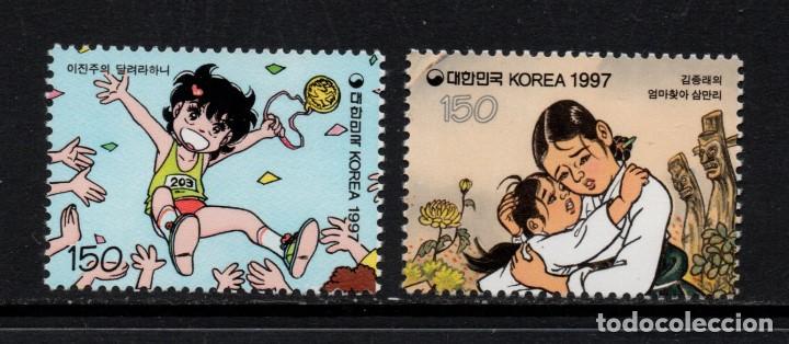 Sellos: COREA DEL SUR 1762/63** - A&Ntilde;O 1997 - COMIC COREANOS - Foto 1