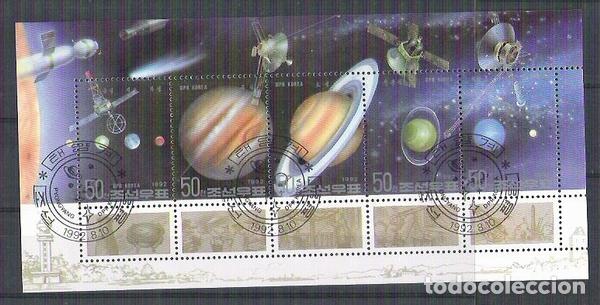 Sellos: Korea 1992 Space, sheet, used    G.047 - Foto 1