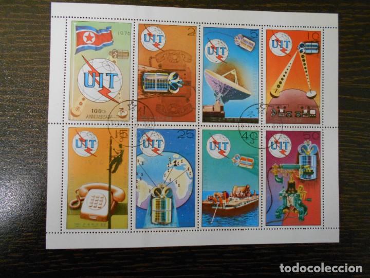 Sellos: COREA DEL NORTE-HOJA BLOQUE-8 SELLOS-1976-UIT - Foto 1