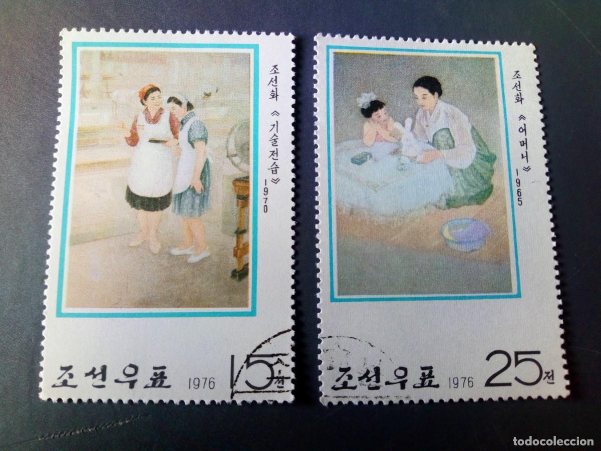 Sellos: COREA DEL NORTE, 1976, CUADROS - Foto 1