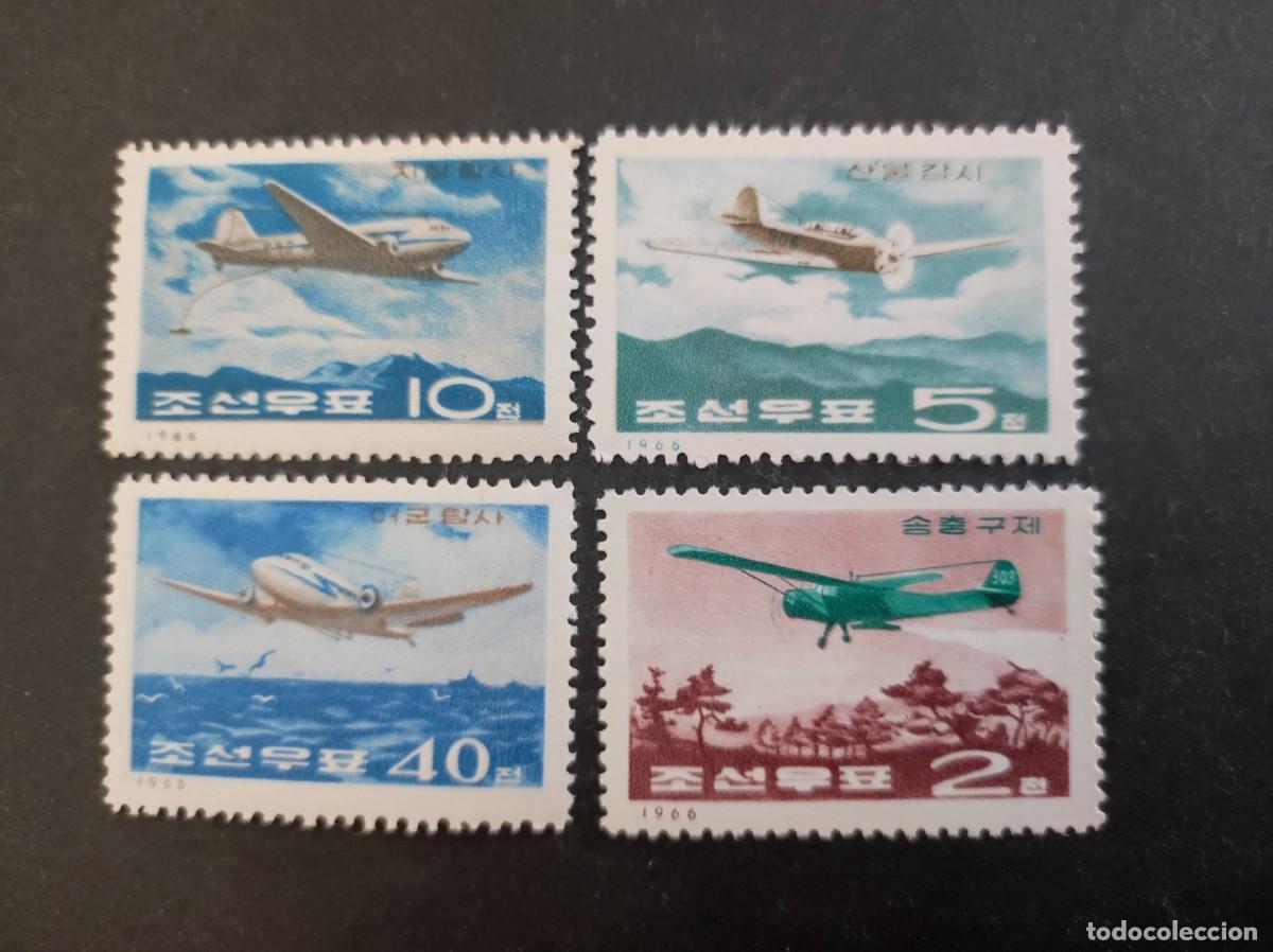 Sellos: COREA DEL NORTE. - 1966 . Y- 697/700. AVIONES. - Foto 1