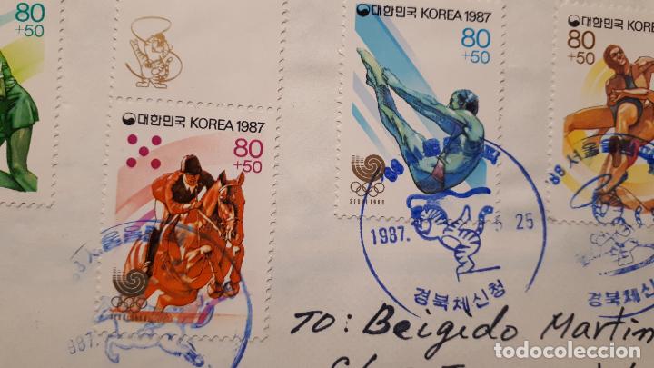 Sellos: COREA . A&Ntilde;O 1987. CARTA postal . - Foto 1