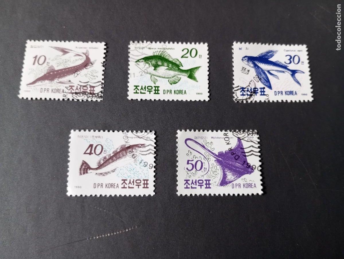 Sellos: COREA DEL NORTE, 1990, PECES, YT 2163/7 - Foto 1