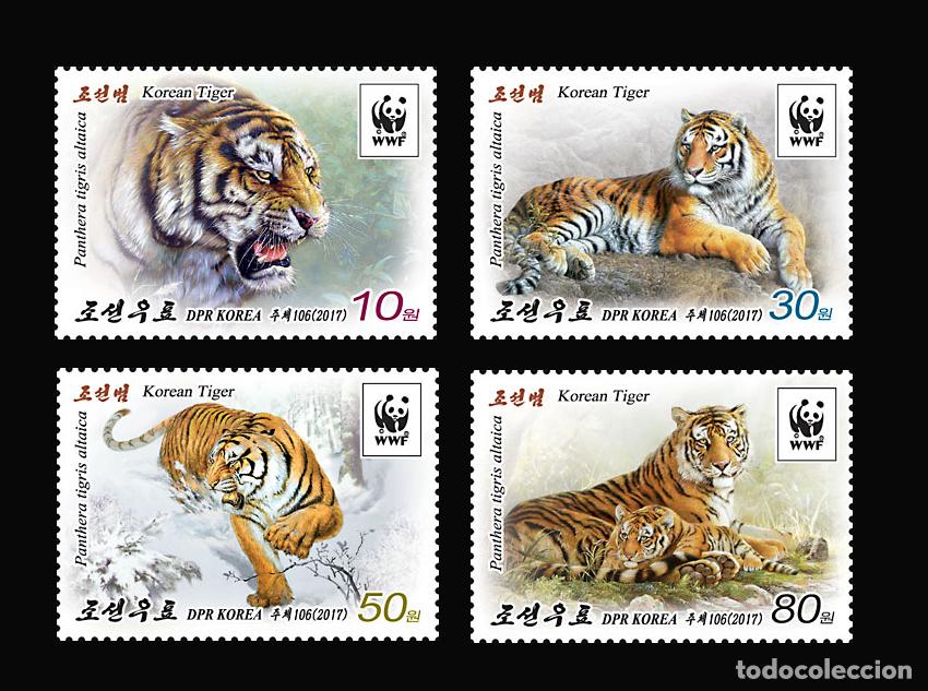 Sellos: RPDC 2017 tigre coreano Fauna MNH - Foto 1