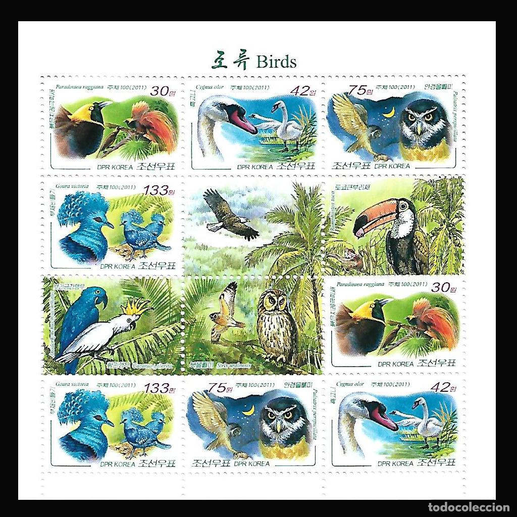 Sellos: RPDC 2011 Aves MNH - Foto 1