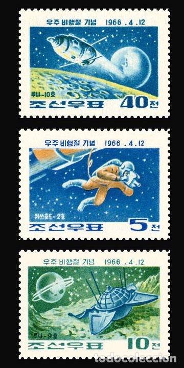 Sellos: RPDC 1966 D&iacute;a del vuelo espacial Espacio MNH - Foto 1