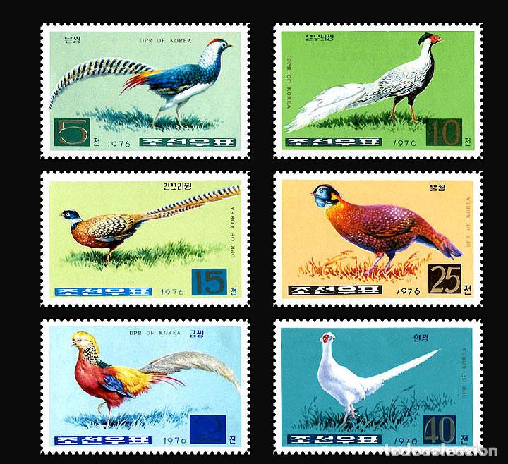 Sellos: RPDC 1976 faisanes Fauna MNH - Foto 1