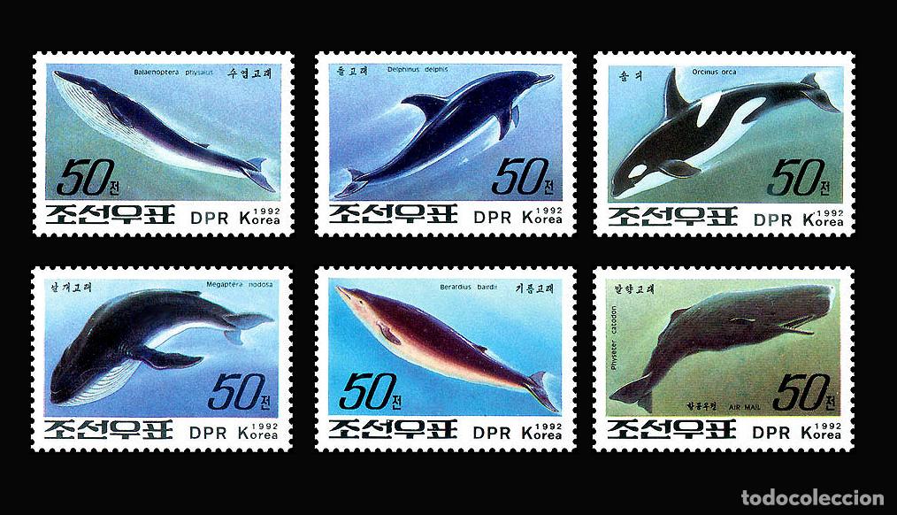 Sellos: RPDC 1992 ballenas Pez MNH - Foto 1