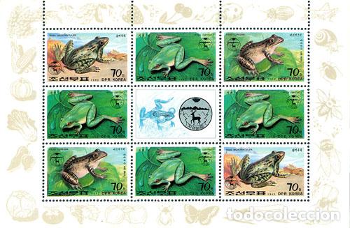 Sellos: RPDC 1992 ranas reptiles MNH - Foto 1