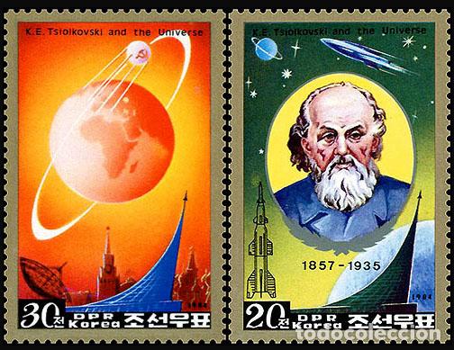 Sellos: RPDC 1984 K.E. Tsiolkovsky y el universo Espacio MNH - Foto 1