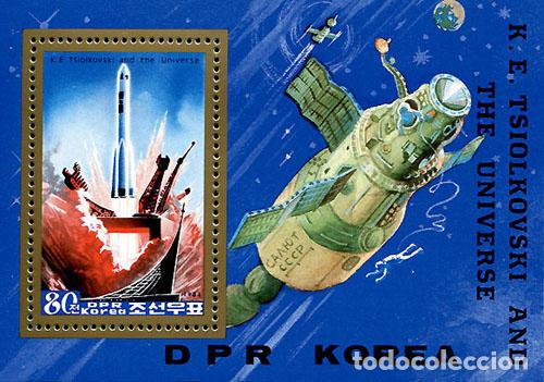 Sellos: RPDC 1984 K.E. Tsiolkovsky y el universo Espacio MNH - Foto 1