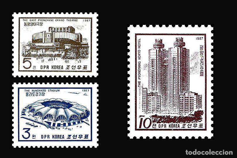 Sellos: RPDC 1987 Edificio Arquitectura MNH - Foto 1