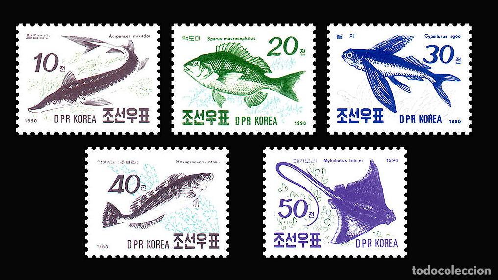 Sellos: RPDC 1990 Pez Pez MNH - Foto 1