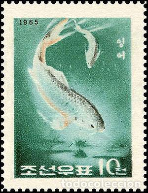 Sellos: RPDC 1965 Carpa Pez MNH - Foto 1