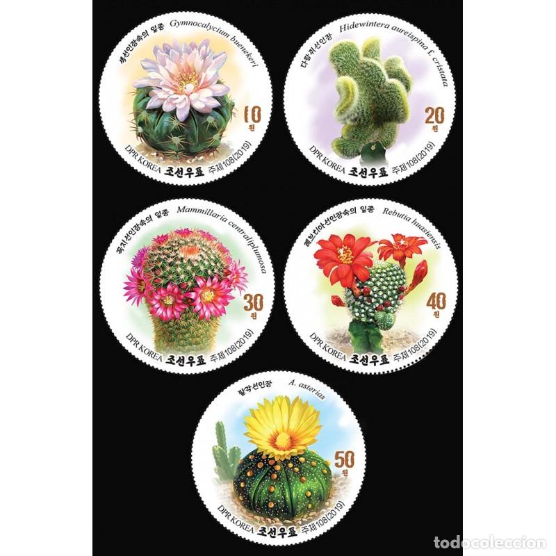 Sellos: RPDC 2019 Cactus flores MNH - Foto 1
