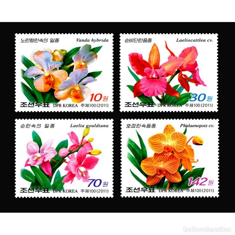 Sellos: RPDC 2011 orqu&iacute;deas orqu&iacute;deas MNH - Foto 1