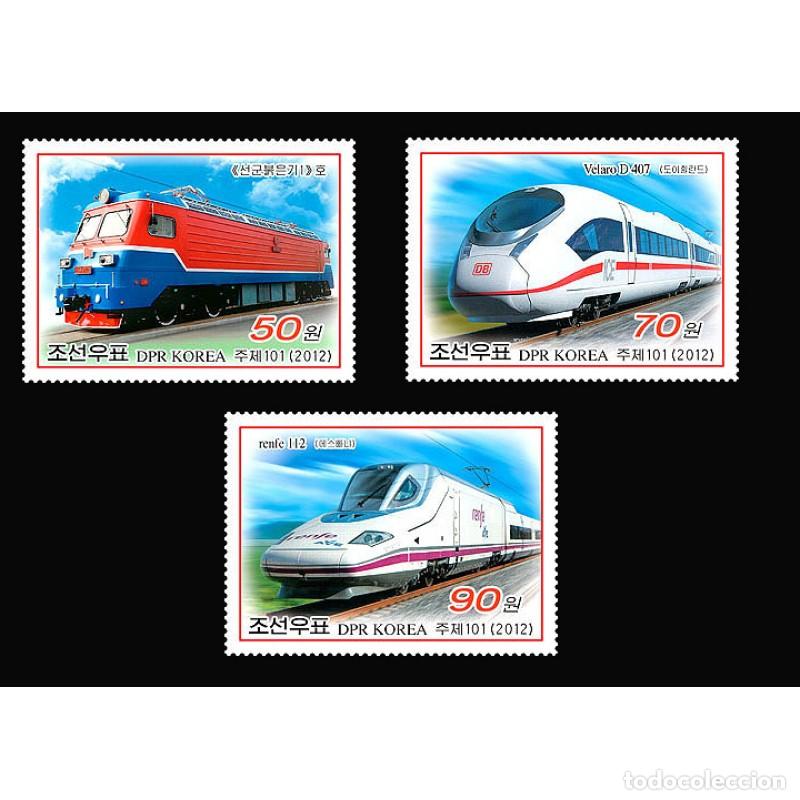 Sellos: RPDC 2012 Locomotoras Trenes MNH - Foto 1