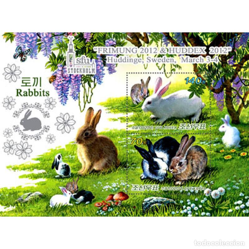 Sellos: RPDC 2012 liebres Conejos MNH - Foto 1