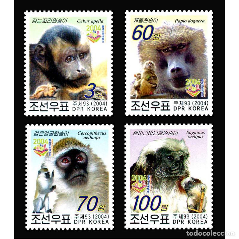 Sellos: RPDC 2004 Monos - sobreimpresi&oacute;n Mono MNH - Foto 1