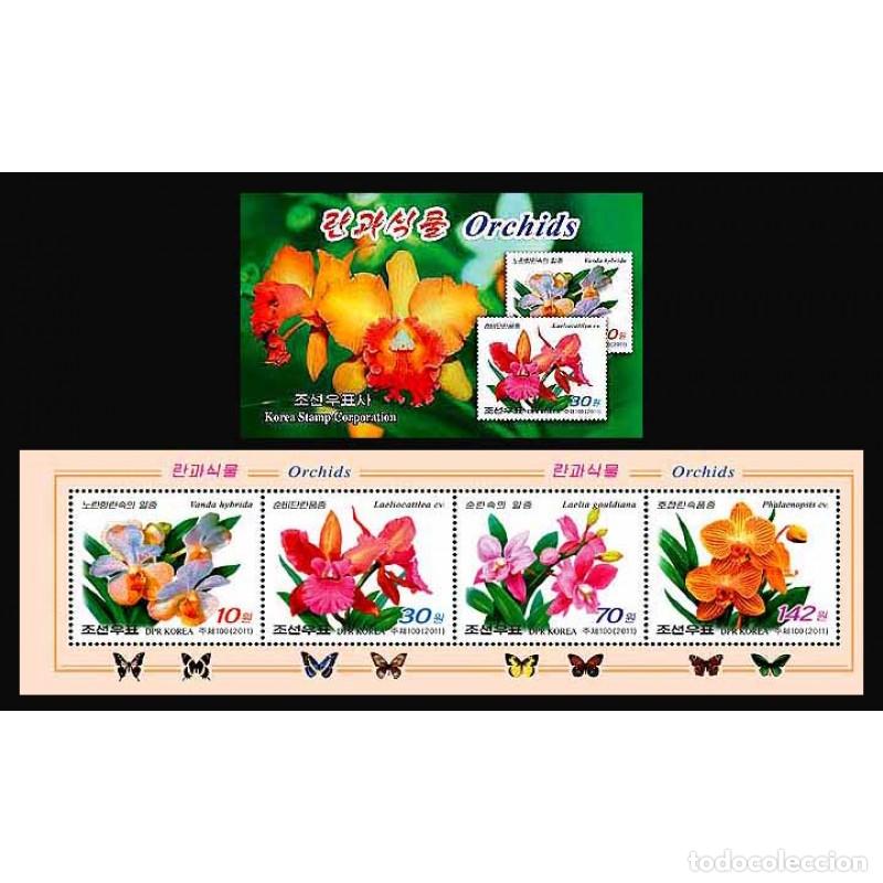 Sellos: RPDC 2011 orqu&iacute;deas orqu&iacute;deas MNH - Foto 1