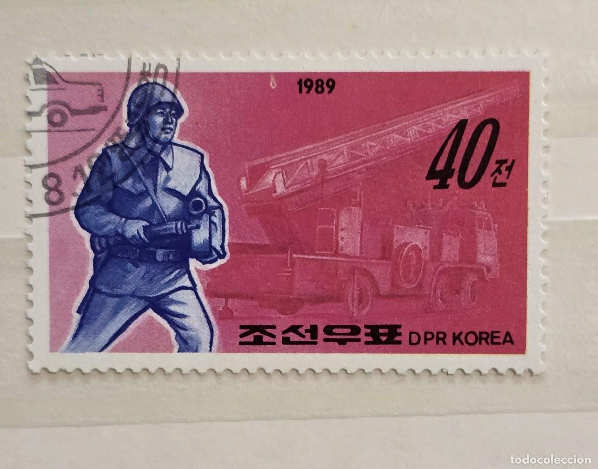 Sellos: SELLO USADO COREA KOREA 1989 BOMBERO - Foto 1