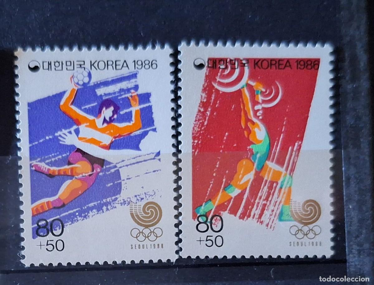 Sellos: COREA DEL SUR, 1986, CAT.YT.1330/1331. - Foto 1