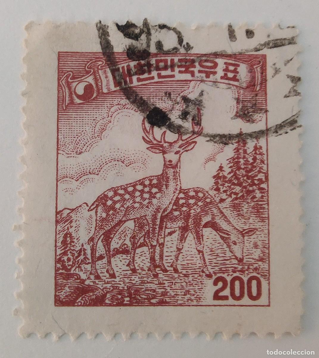 Sellos: Sello. Corea. Ciervos. A&ntilde;o 1957. - Foto 1
