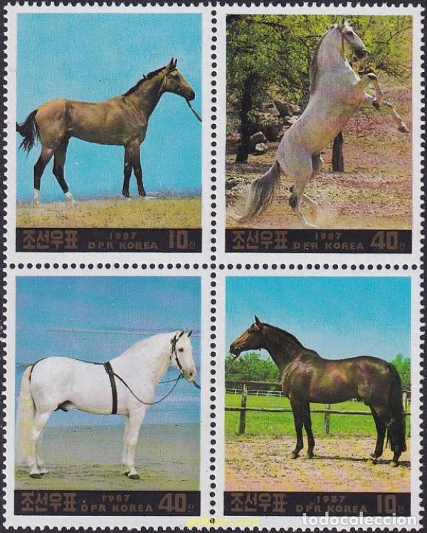 Sellos: 765300 MNH COREA DEL NORTE 1987 CABALLOS - Foto 1