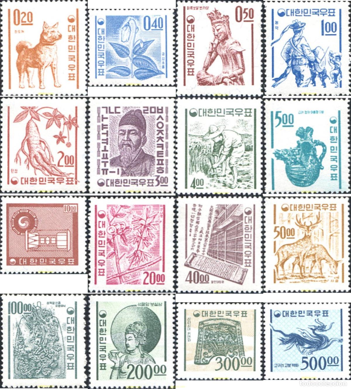Sellos: 700014 MNH COREA DEL SUR 1963 SERIE BASICA - Foto 1