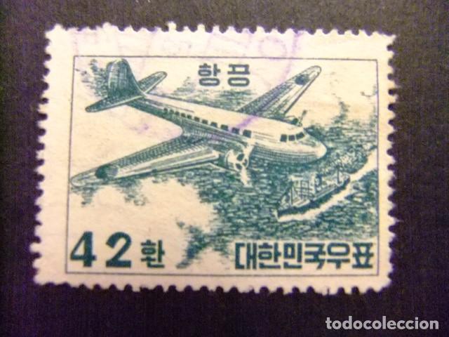 Sellos: 57 SUR COREA 1952 / AVION DOUGLAS C - 47 / YVERT PA 11 FU