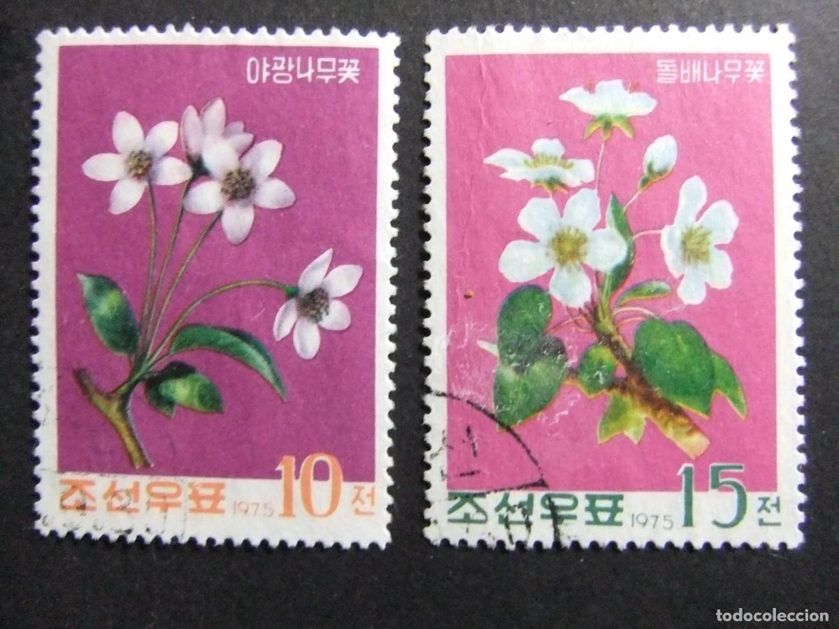 Sellos: 57 COREA del NORTE 1975 / FLORA FLORES / YVERT 1323 + 1324 FU