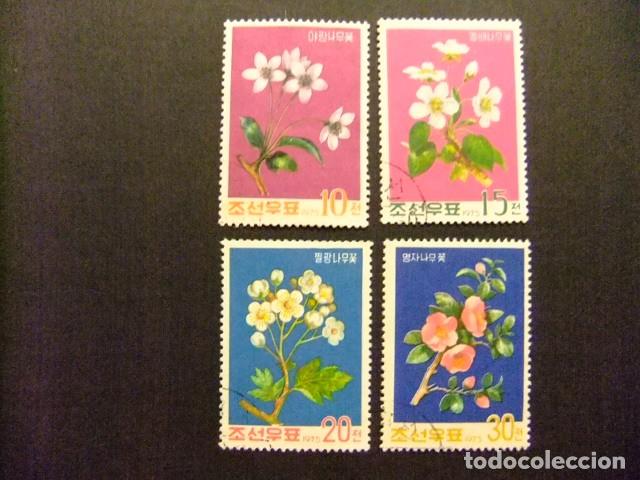 Sellos: 57 COREA del NORTE 1975 / FLORA FLORES / YVERT 1323 - 1327 FU incomp.