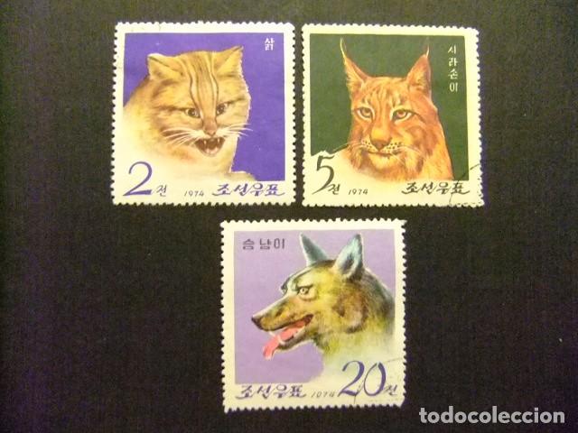 Sellos: 57 COREA del NORTE 1974 / FAUNA MAMIFEROS / YVERT 1210 +1211 +1214 FU