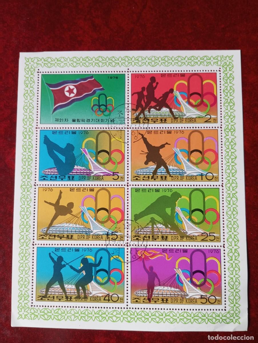 Sellos: COREA DEL NORTE, 1976, OLIMPIADAS MONTREAL, HB YT 1392