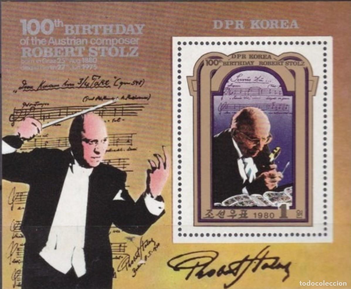 Sellos: COREA KOREA 1980 SHEET MNH ROBERT STOLZ COMPOSITEURS COMPOSITORES COMPOSERS KOMPONISTEN