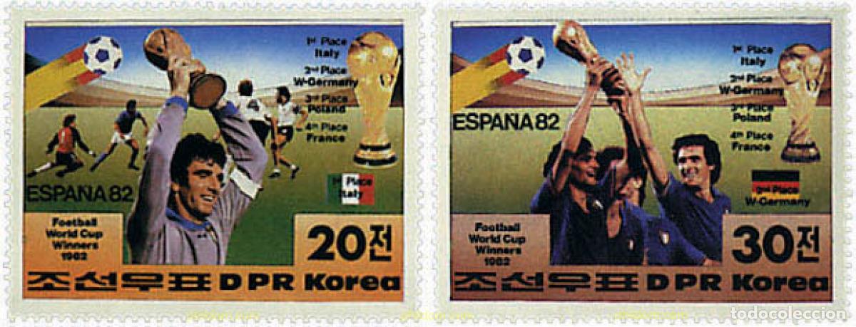 Briefmarken: 27282 MNH COREA DEL NORTE 1982 COPA DEL MUNDO DE FUTBOL. ESPA&Ntilde;A-82. VENCEDORES