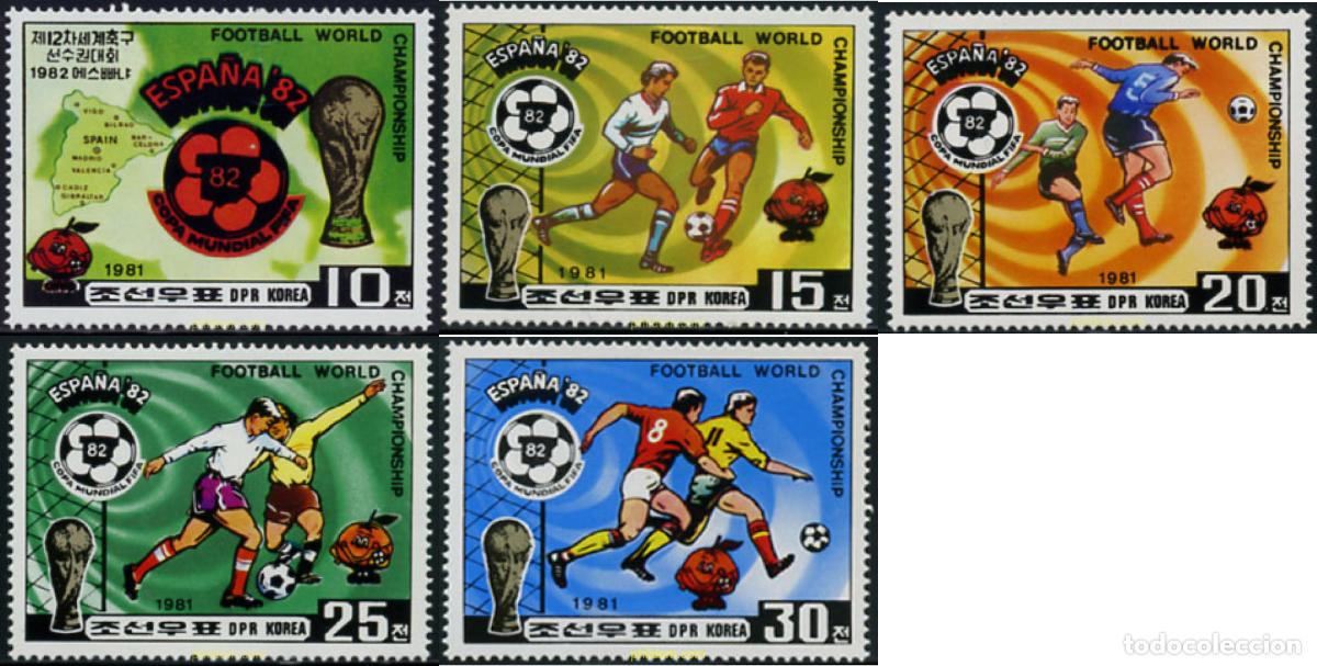 Timbres: 208182 MNH COREA DEL NORTE 1981 COPA DEL MUNDO DE FUTBOL. ESPA&Ntilde;A-82