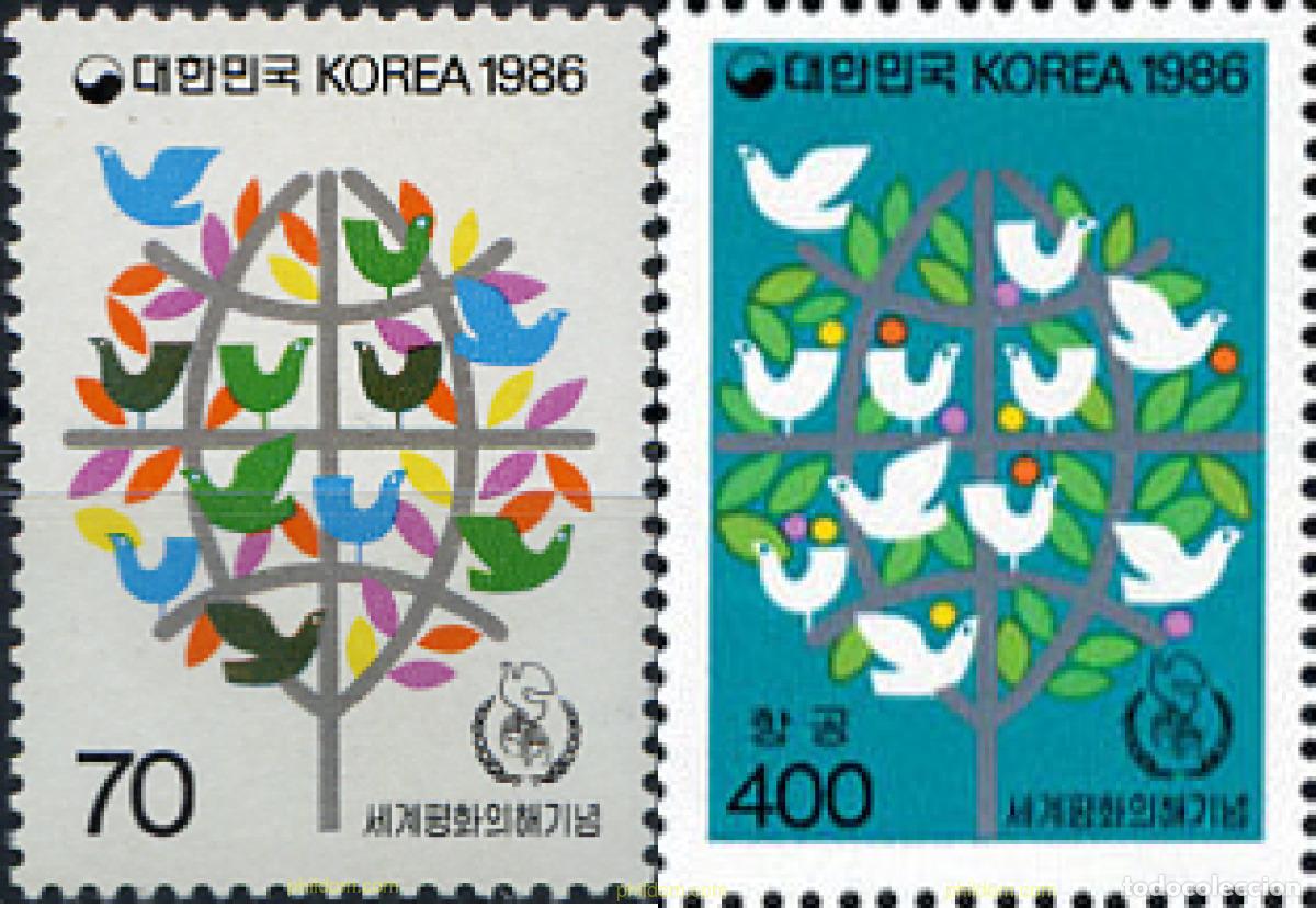 Sellos: 48486 MNH COREA DEL SUR 1986 A&Ntilde;O INTERNACIONAL DE LA PAZ