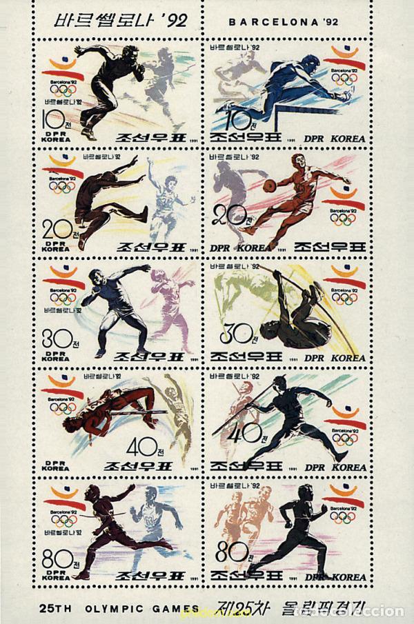 Sellos: 142224 MNH COREA DEL NORTE 1991 25 JUEGOS OLIMPICOS VERANO BARCELONA 1992