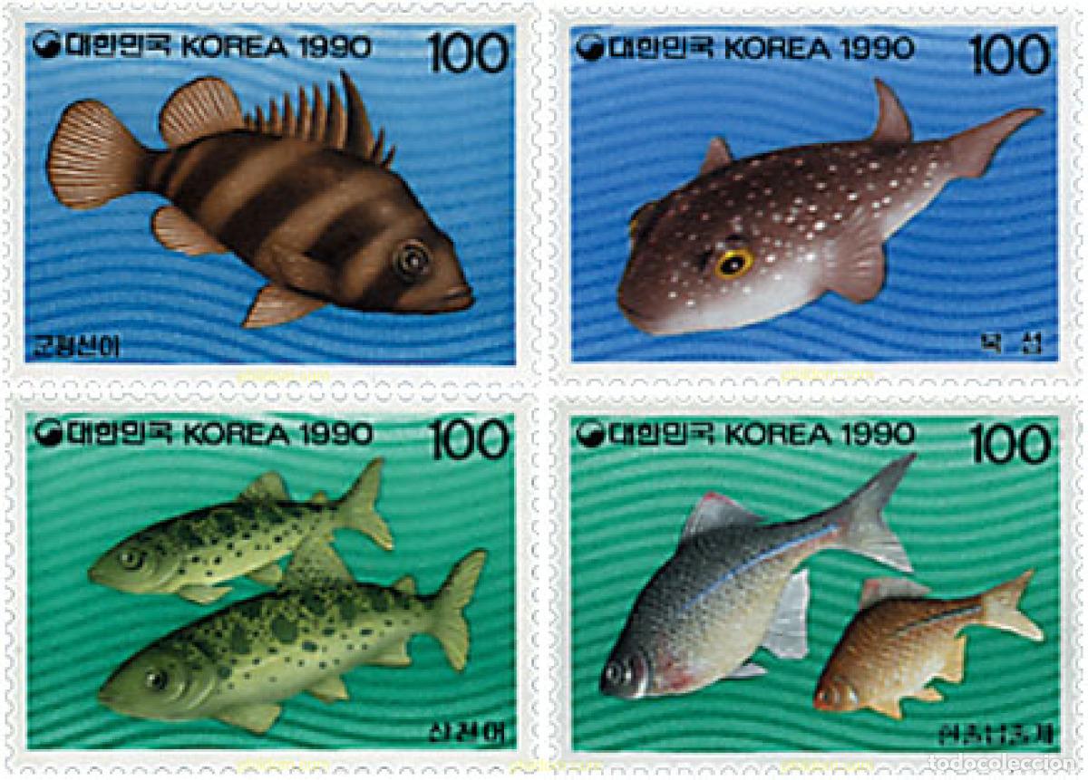 Sellos: 28538 MNH COREA DEL SUR 1990 PECES