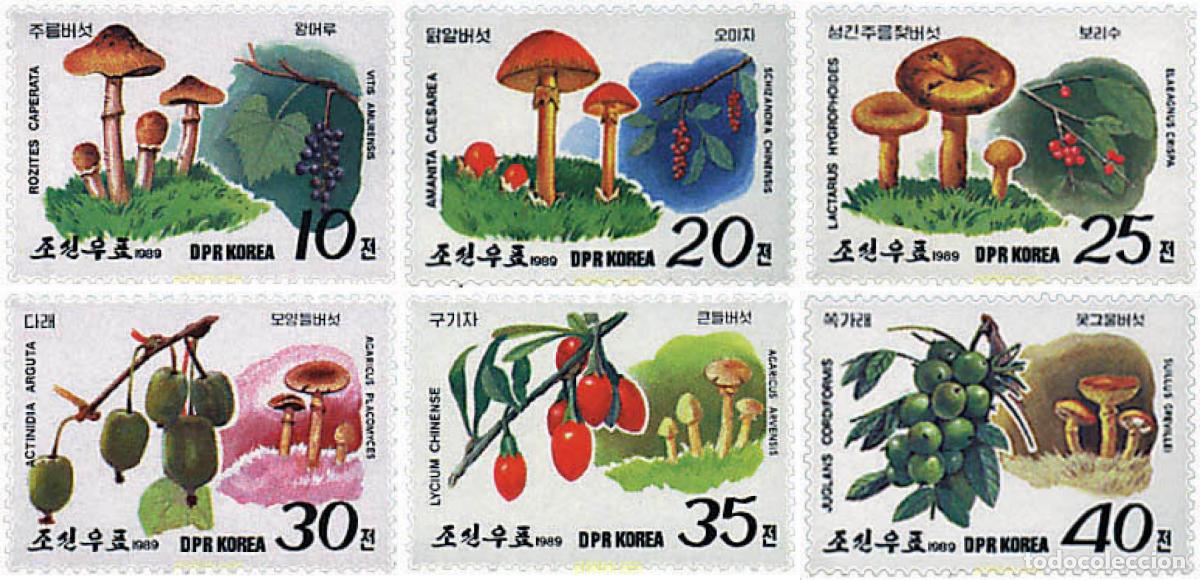 Sellos: 36204 MNH COREA DEL NORTE 1989 SETAS