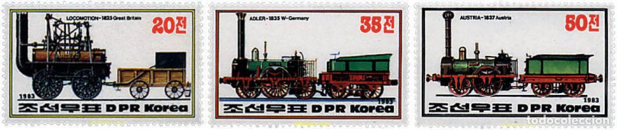 Sellos: 58661 MNH COREA DEL NORTE 1983 LOCOMOTORAS ANTIGUAS