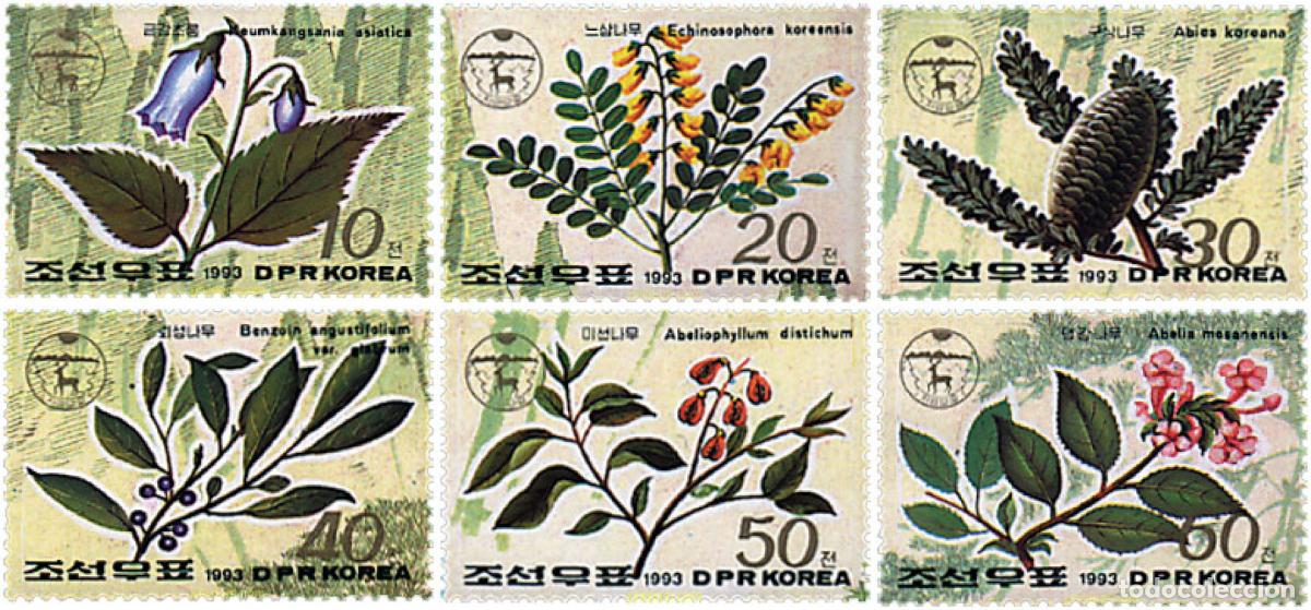 Sellos: 98039 MNH COREA DEL NORTE 1993 PLANTAS ENDEMICAS DE COREA